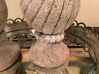  2  Antique Round Concrete Finials post Caps decorative matching 6 75   h unique