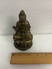 Vintage Or Antique Brass Or Bronze Seated Buddha Statue Figure