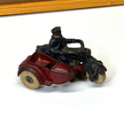 Antique Hubley Champion Cast Iron Motorcycle Sidecar Toy Original Paint 5 