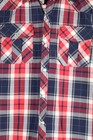 Cheerboy Boys Plaided Button Up Cowboy Rodeo Short Sleeve Shirt Red Navy Size 10