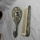 Vintage Silver-plated Vanity Hair Brush And Comb Set