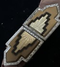 Vintage Art Deco Celluloid Metal 2 Piece Belt Buckle Retro