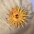Vintage Mid Century Gold Tone Rhinestone Sunburst Brooch