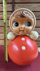 16    Vintage Soviet Nevalyashka Roly Poly Doll Toy Ussr 1970 Red Plastic As Is