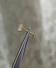 14k Yellow Gold 3mm Round Natural Diamond Piercing Screw Back Women s Nose Pin