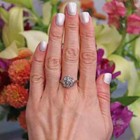  vintage European Daisy Cluster Ring Lab-created Diamond  14k Yellow Gold Plated