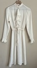 Vintage Dress 70s 80s Sheer Ruffle Kollection Shirt Day Womens Size Xs Secretary