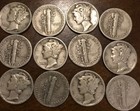One 1916-1945 90  Silver Mercury Merc Dime 10c Coin Collectible 1 Winged Liberty
