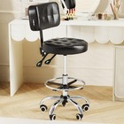 Yjhome Pm298 Rolling Stool With Back Support  Swivel Chair Adjustable Height