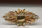 18k 750 Gold Floral Brooch Rose Gold Pin Tested Marked