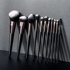 Black Luxury 11 Piece Suit Custom Logo Makeup Brushes Set Professional Travel Ma
