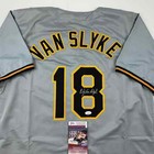 Autographed signed Andy Van Slyke Pittsburgh Grey Baseball Jersey Jsa Coa