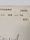 Butterick 7989 Bib Blouse Top Pullover Sewing Pattern Ladies 14 Vtg 1950 s Ff
