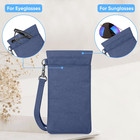 Double Eyeglasses Pouch With Carrying Strap  Portable Squeeze Top Microfiber Sof