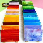36 Sheets Stained Glass Sheets 6x4 Inch Assorted Colors Mosaic Craft Tiles