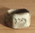 Rare Medieval Bone Finger Ring 2  Very Rare  Portrait Of Man On Bezel  Authentic