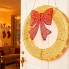 36 48inch Pre-lit Christmas Wreath Led Lighted Holiday Door Decoration With Bow