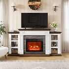 70  Electric Fireplace With Mantel Fireplace Tv Stand Heater With Remote Control