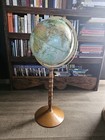 Vintage Replogle 12  Diameter World Ocean Series Globe On Pedestal Stand 30 Inch