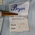 Vtg Girl s Bryan Light Blue Nightgown With Off White Lace Trim  size 6 read