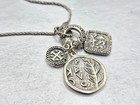 Vintage Made In Italy Ancient Coin Replica Pendant Chain Necklace 17 
