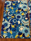 Vtg 70s Style Floral Window Panels Set Of 2 Curtains 25 X 38  Blue Yellow Mcm