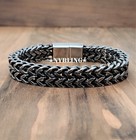 Meshed Woven Stainless Steel Bracelet Curb Chain Cuban Link Wristband Men Women