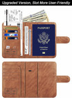 Airtag Passport Holder Cover Wallet Travel Essentials Leather Rfid Blocking Case