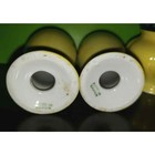 Vintage Est 1920s 4pc Japanese Vanity Set  Yellow W flowers Floral Made In Japan