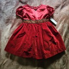 New Baby Girls 12m Red Christmas Holiday Dress Layered Skirt Bloomers Set Nwt