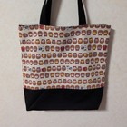 Handmade Cotton Tote Bag  Featuring A Cat Pattern