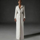 Rhinestone Women Suits For Prom White Full-length Jacket 2026 Party Wedding Coat
