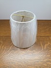 White Scalloped Fabric Empire Clip-on Lamp Shades 4  Top X 6  B X 5 5  H