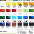 Meeden Heavy Body Acrylic Paint - Basic Satin Finish 24 X 60ml  2 Oz  Color Pain