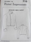 Vtg Period Impressions 715 Officer s Shell Jacket Sewing Pattern Uncut Ff 40-44