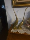 Pair Of Vintage Mcm Brass Heron Crane Egret Statues Figures