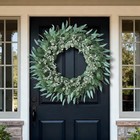 32   Eucalyptus And Babys Breath Flowers Wreath For Front Door - Large