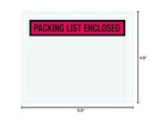  packing List Enclosed  Envelopes  Panel Face  4 1 2  X 5 1 2   Red