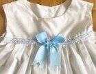 Vintage 80s Ruffled Toddler Dress  2t 3t  White Sleeveless Pinafore Sundress