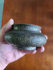 Antique 18th Century Indian islamic mughal Engraved Tinned Brass Lota  Pot  Vase