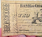 1863  2 Bill Bank Of Chattanooga Tennessee Obsolete Currency Reprint Bank Note