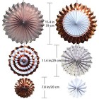   Rose Gold Paper Fans Flower For Wedding Birthday Carnival Welcome Party Dec   