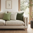 Olive Green Chenille Couch Throw Pillow Covers  18x18