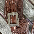 Men   s Western Spur Straps Leather Floral Tooled Buckles Horse