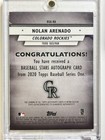 Nolan Arenado Auto Topps Baseball Stars 2020 Certified Autograph Signature Hof