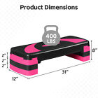 31   Fitness Aerobic Step Adjust Exercise Stepper W  Risers 4  - 6  - 8  Pink