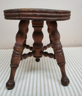 Vintage Old Primitive Antique Turned Spindle Wood Stool Riser Salesman Sample