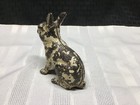 Farmhouse Vintage Cast Iron  Rabbit Sculpture Coin Bank  1900s