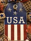 Farmhouse Usa Burlap Deco Mesh Wreath 4th Of July Rustic Dog Tag Patriotic
