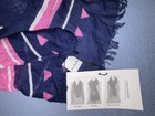 Nwt Vera Bradley Sea Turtles Lightweight Viscose Fringe Scarf Navy Pink Wrap